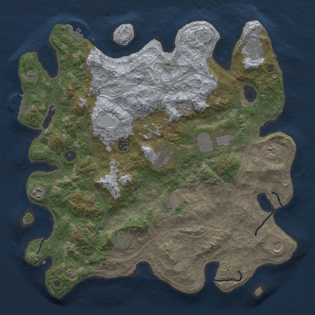 Rust Map: Procedural Map, Size: 4250, Seed: 1009518294, 17 Monuments