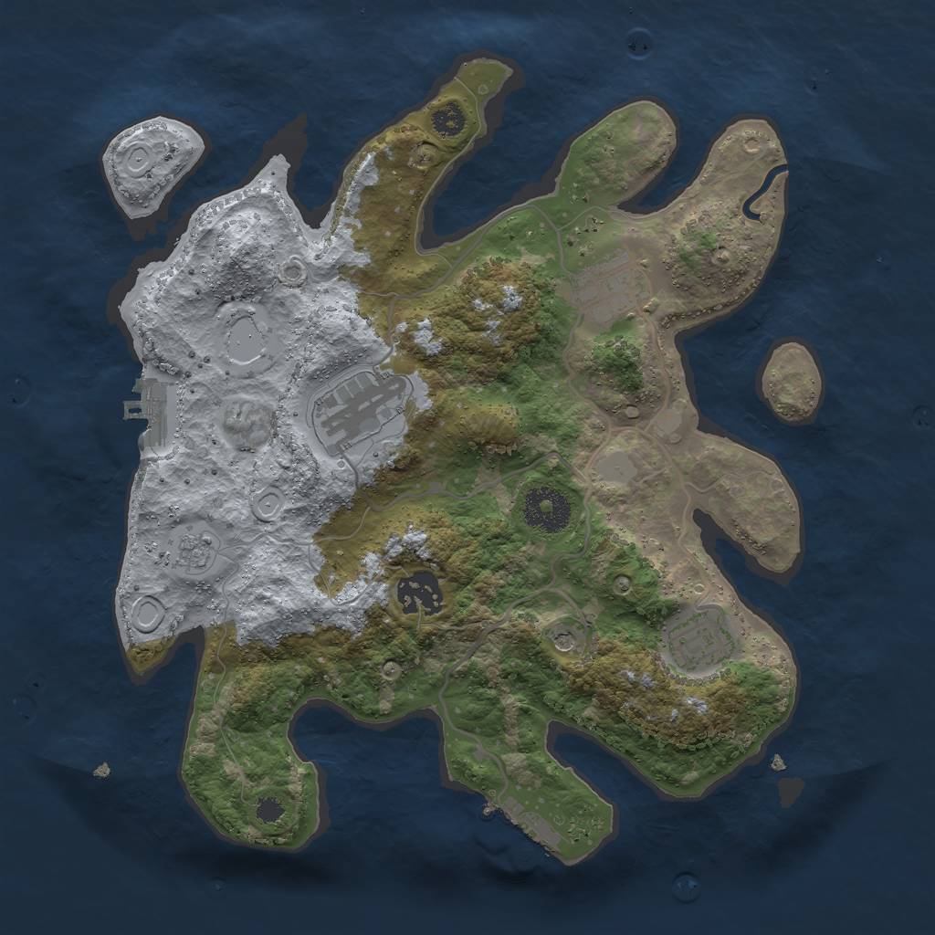 Rust Map: Procedural Map, Size: 3000, Seed: 10333, 11 Monuments