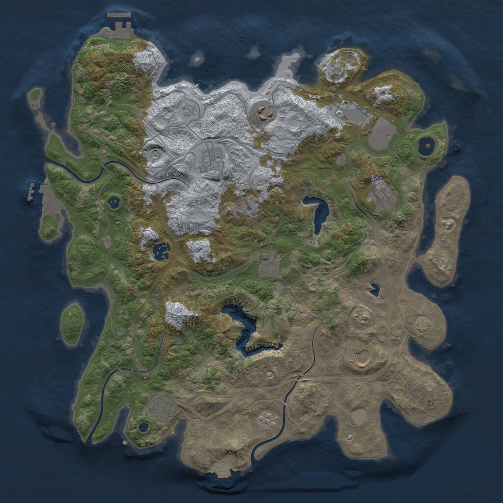 Rust Map: Procedural Map, Size: 4250, Seed: 1930598105, 15 Monuments