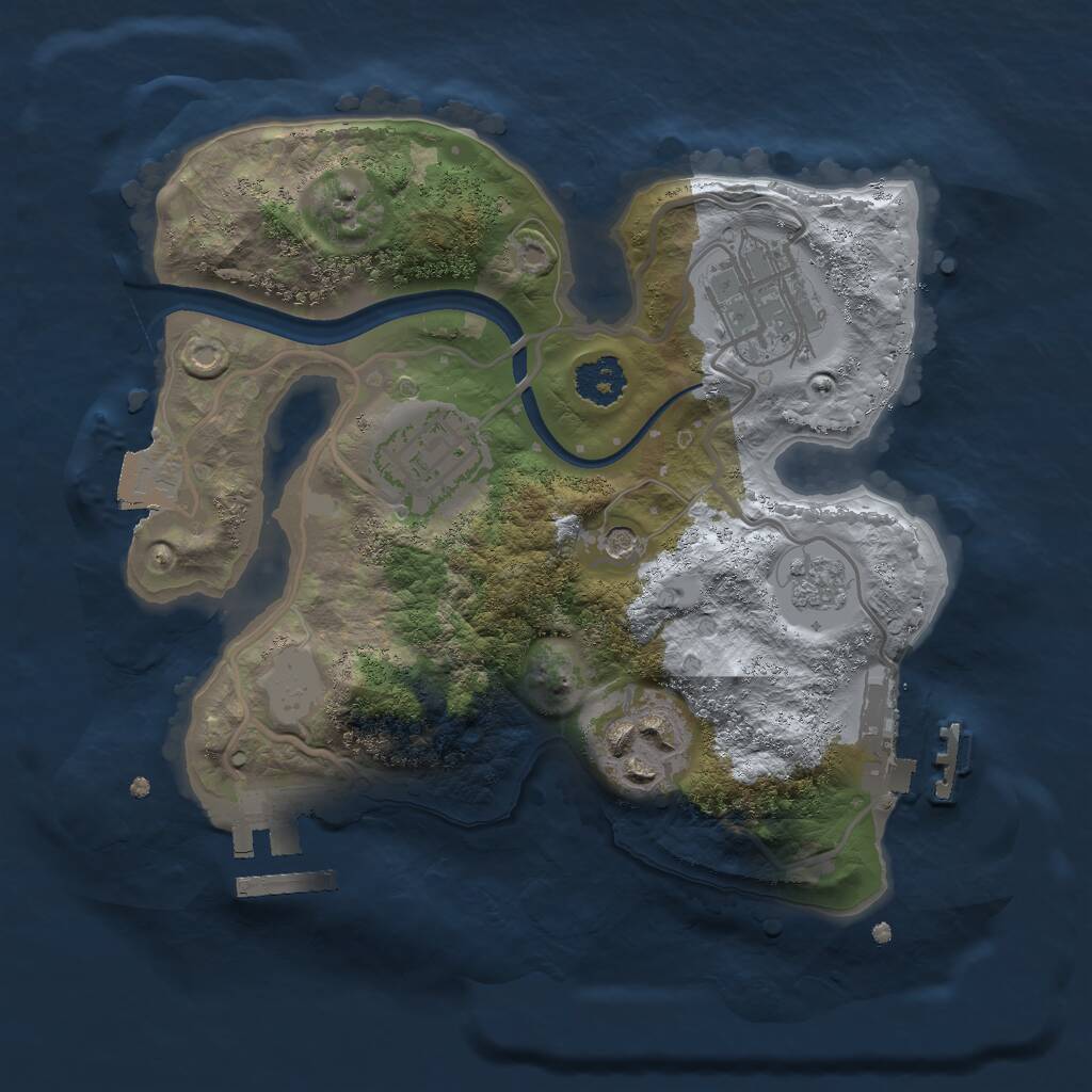 Rust Map: Procedural Map, Size: 2200, Seed: 1113856817, 8 Monuments