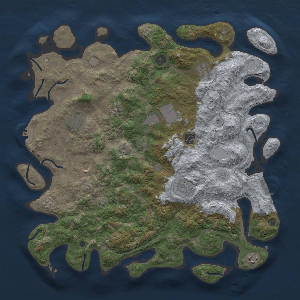 Rust Map: Procedural Map, Size: 4200, Seed: 302, 17 Monuments