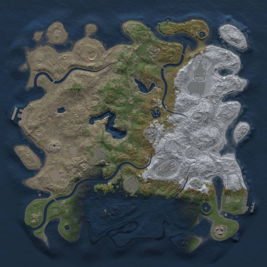 Rust Map: Procedural Map, Size: 4200, Seed: 302, 16 Monuments