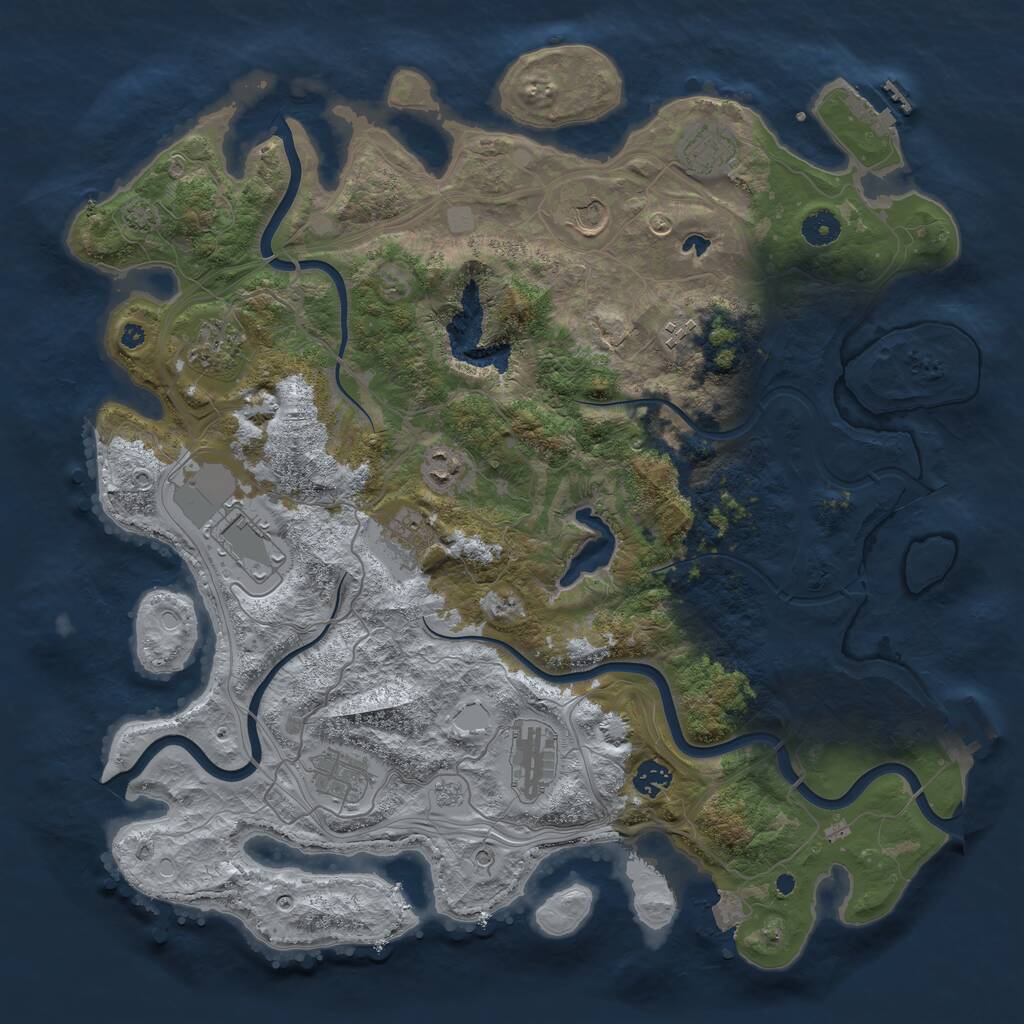 Rust Map: Procedural Map, Size: 4250, Seed: 96476886, 16 Monuments