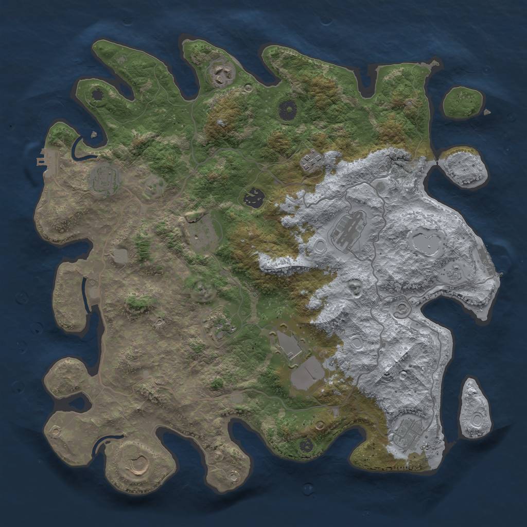 Rust Map: Procedural Map, Size: 4000, Seed: 28285, 17 Monuments