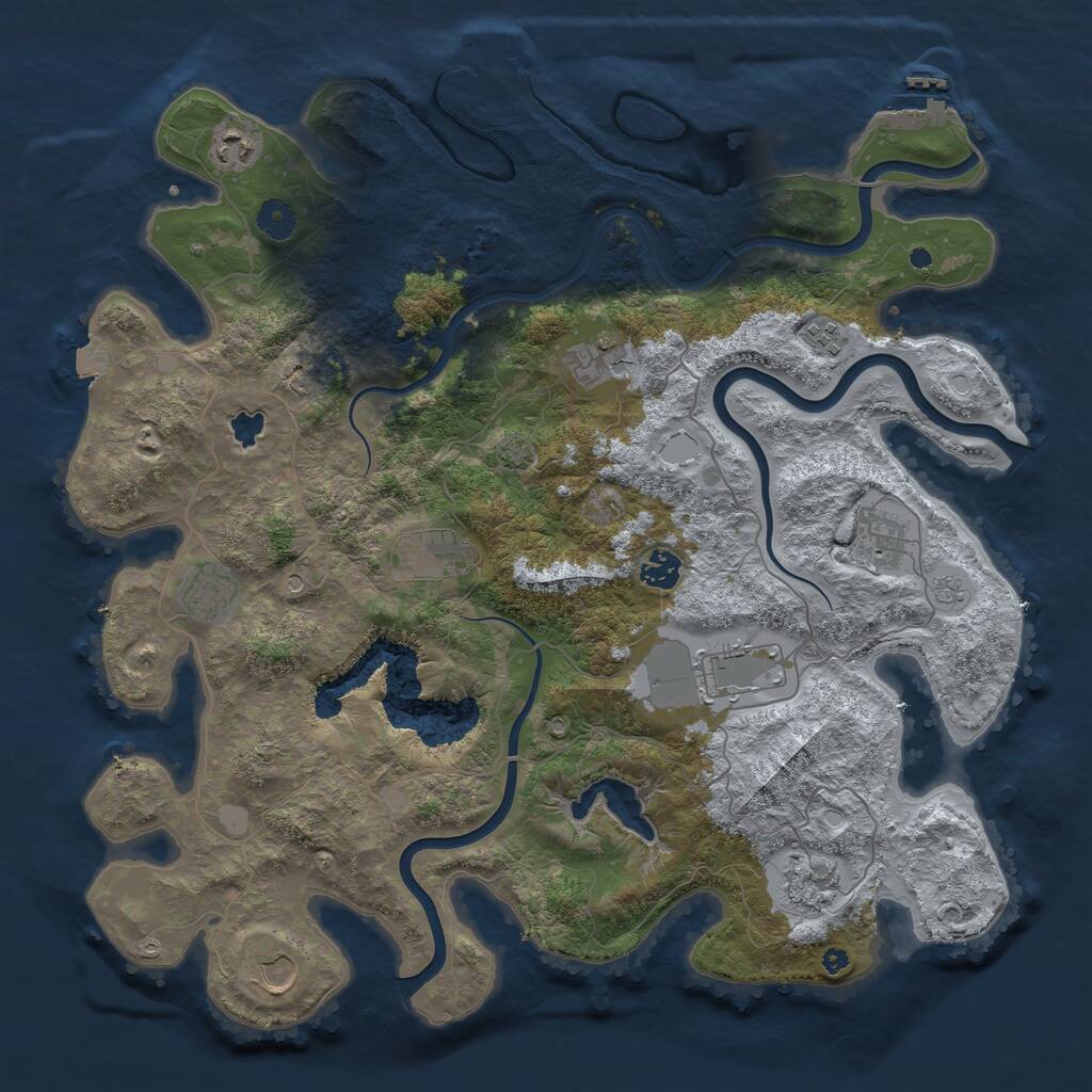 Rust Map: Procedural Map, Size: 4200, Seed: 28285, 16 Monuments