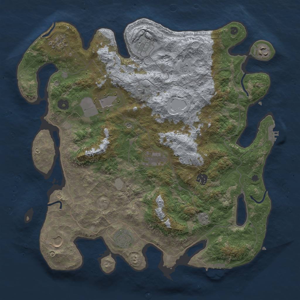 Rust Map: Procedural Map, Size: 4000, Seed: 88184, 16 Monuments