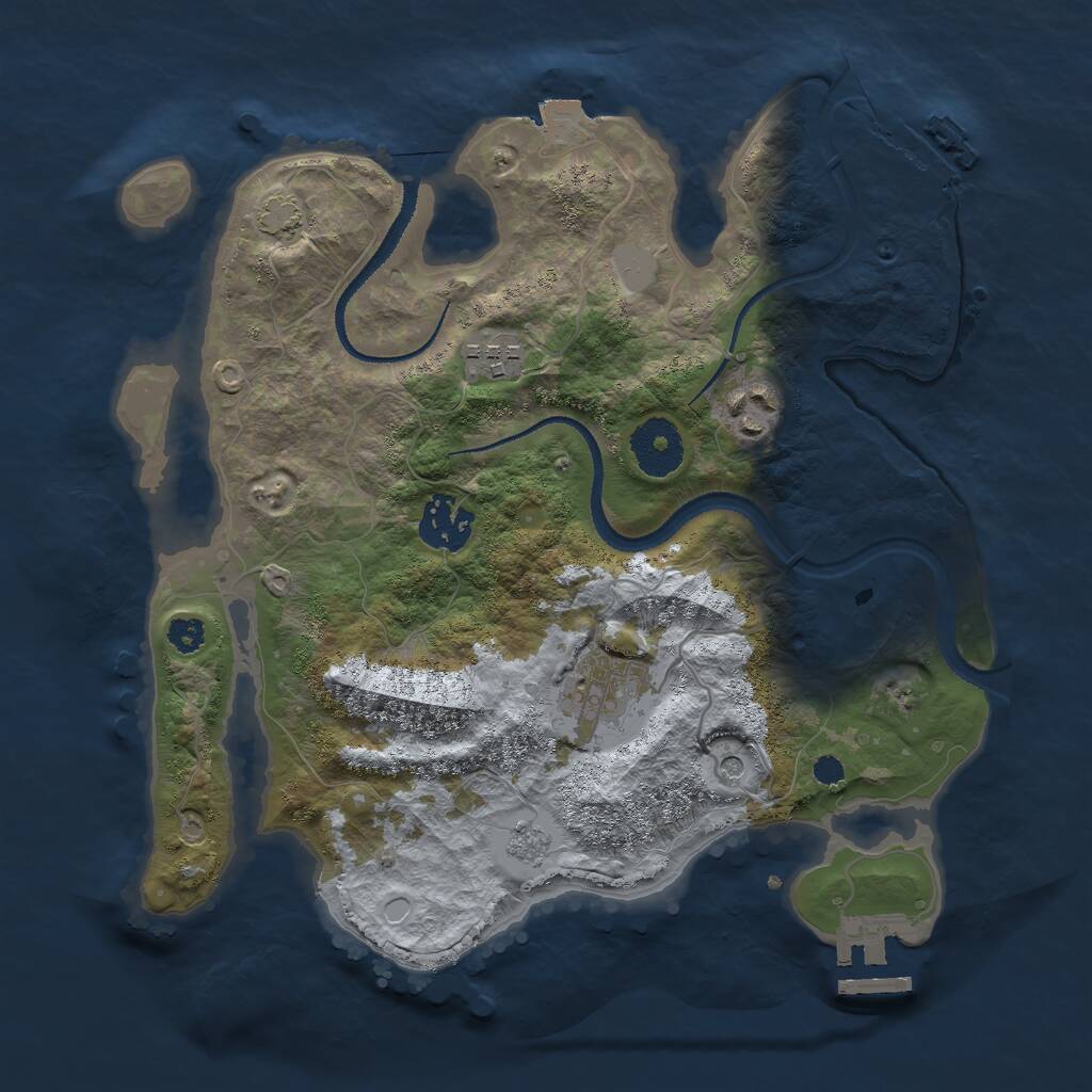 Rust Map: Procedural Map, Size: 3000, Seed: 214414144, 10 Monuments