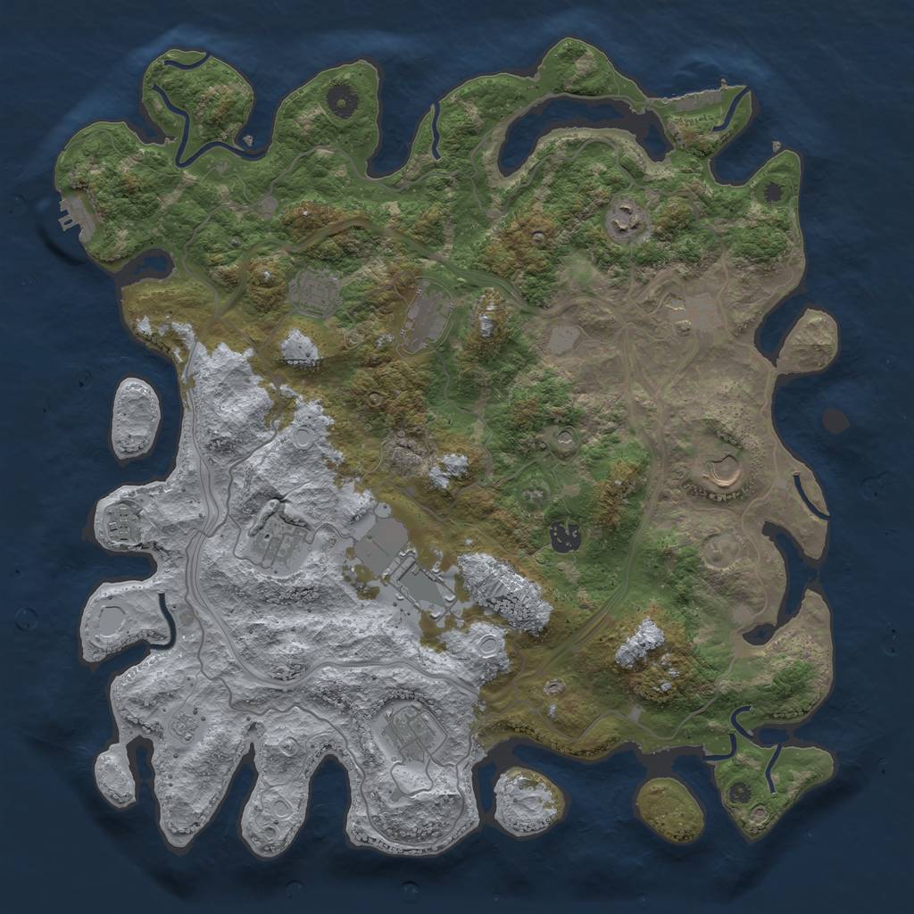 Rust Map: Procedural Map, Size: 4250, Seed: 1017415334, 17 Monuments