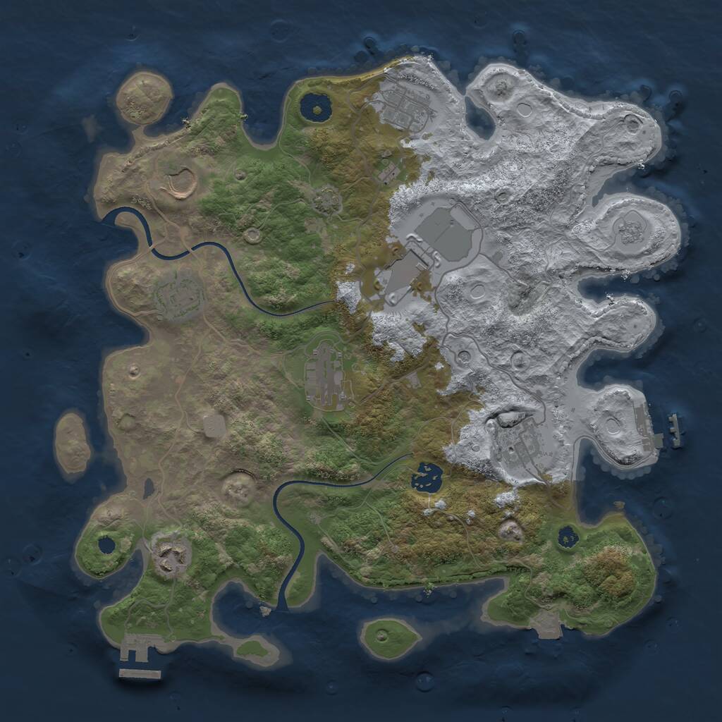 Rust Map: Procedural Map, Size: 3500, Seed: 151551487, 14 Monuments
