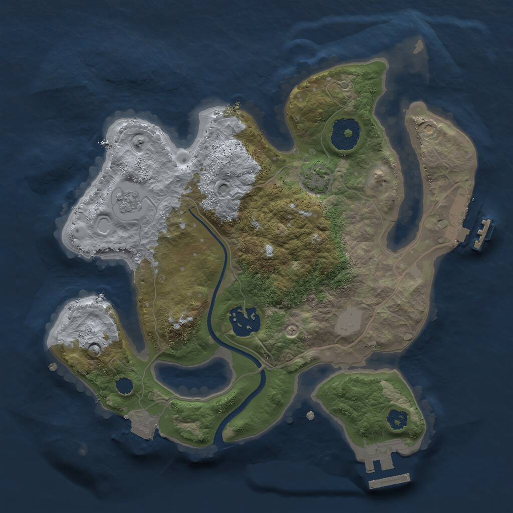 Rust Map: Procedural Map, Size: 2500, Seed: 2022023, 6 Monuments