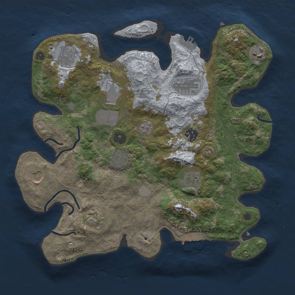 Rust Map: Procedural Map, Size: 3500, Seed: 146744209, 15 Monuments