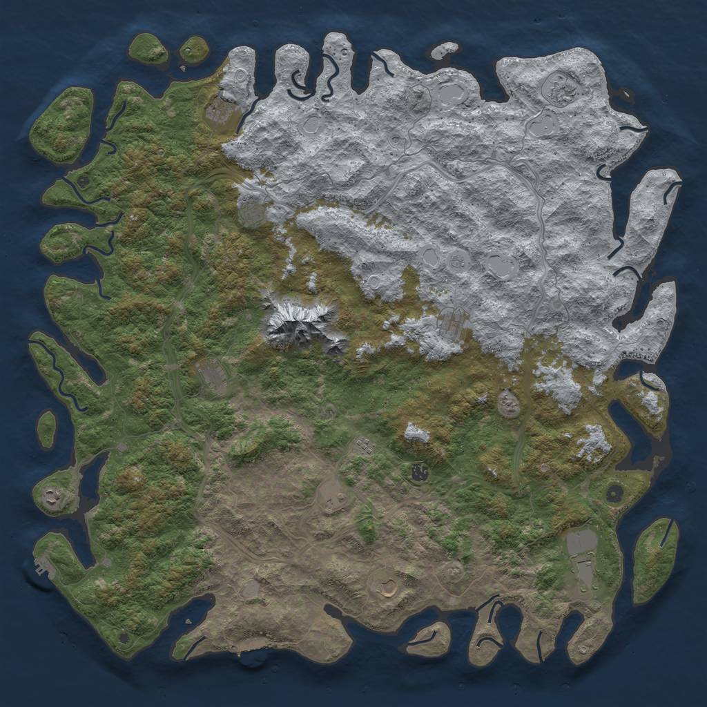 Rust Map: Procedural Map, Size: 6000, Seed: 587439, 18 Monuments