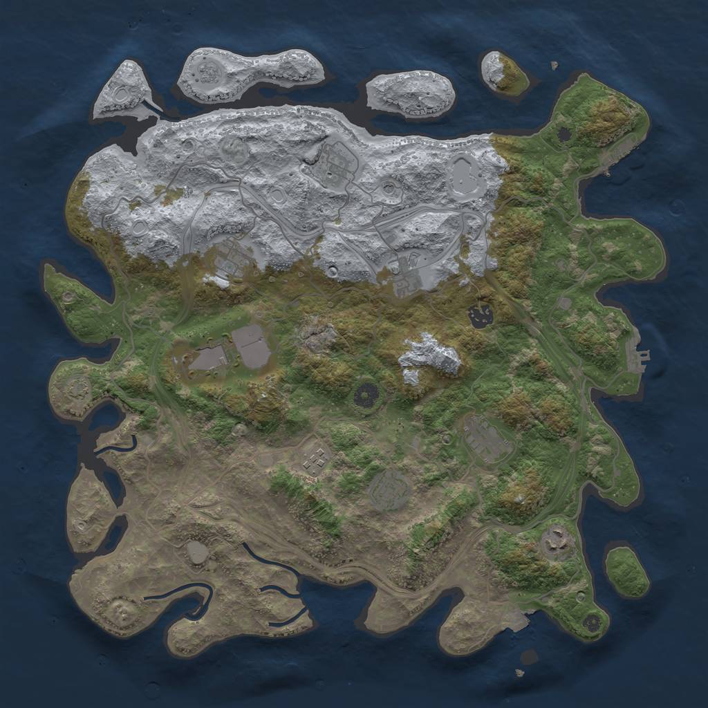 Rust Map: Procedural Map, Size: 4250, Seed: 28084, 17 Monuments