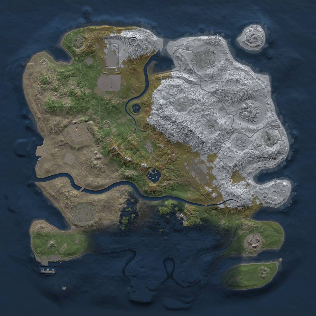 Rust Map: Procedural Map, Size: 3500, Seed: 770257271, 15 Monuments