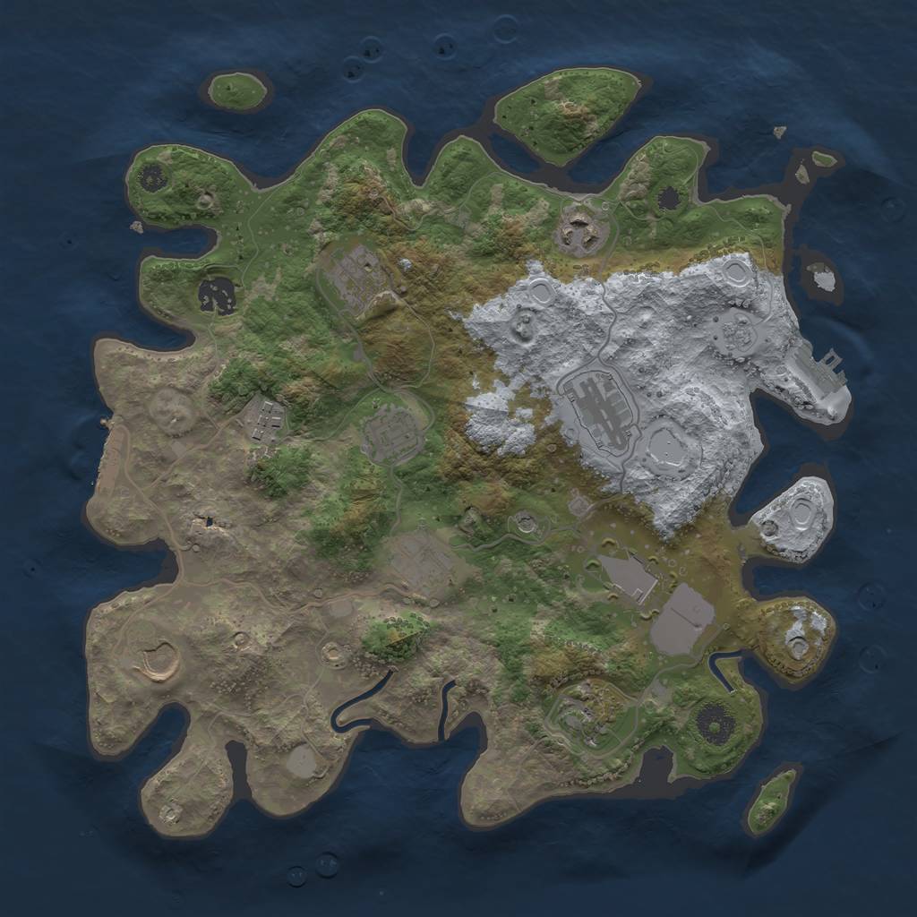 Rust Map: Procedural Map, Size: 3500, Seed: 1456284753, 17 Monuments