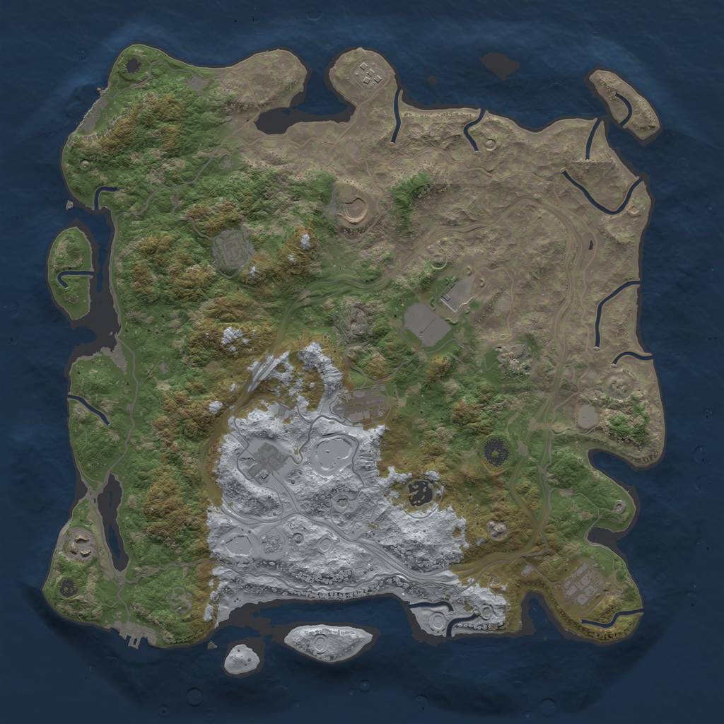 Rust Map: Procedural Map, Size: 4250, Seed: 6541, 17 Monuments