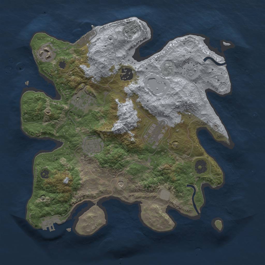 Rust Map: Procedural Map, Size: 3000, Seed: 124124152, 13 Monuments