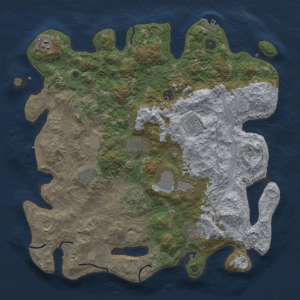 Rust Map: Procedural Map, Size: 4250, Seed: 1642606030, 18 Monuments