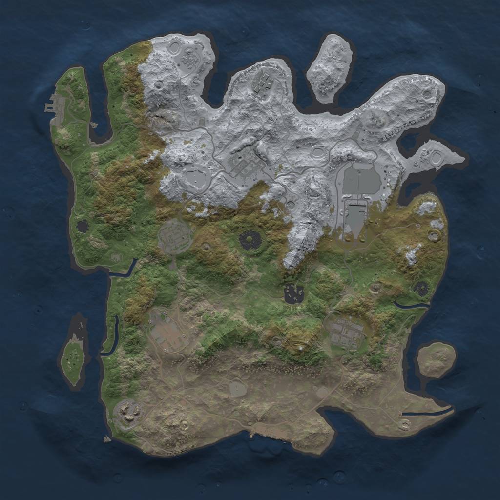 Rust Map: Procedural Map, Size: 3500, Seed: 1530212860, 15 Monuments