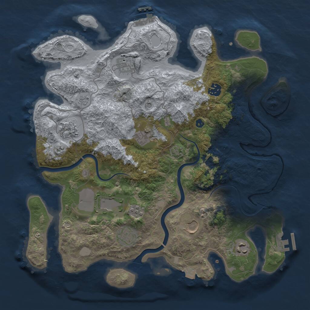 Rust Map: Procedural Map, Size: 3600, Seed: 2092023, 15 Monuments