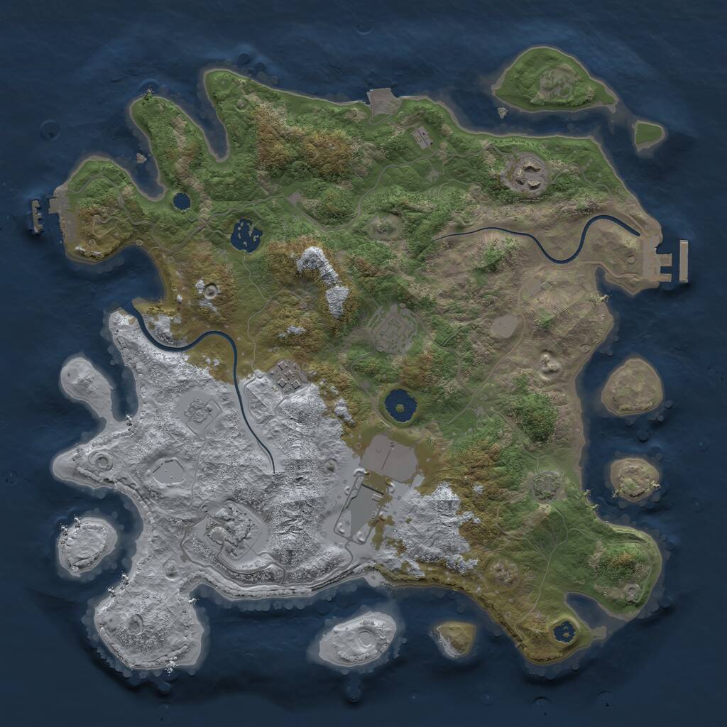 Rust Map: Procedural Map, Size: 3500, Seed: 1212016930, 11 Monuments