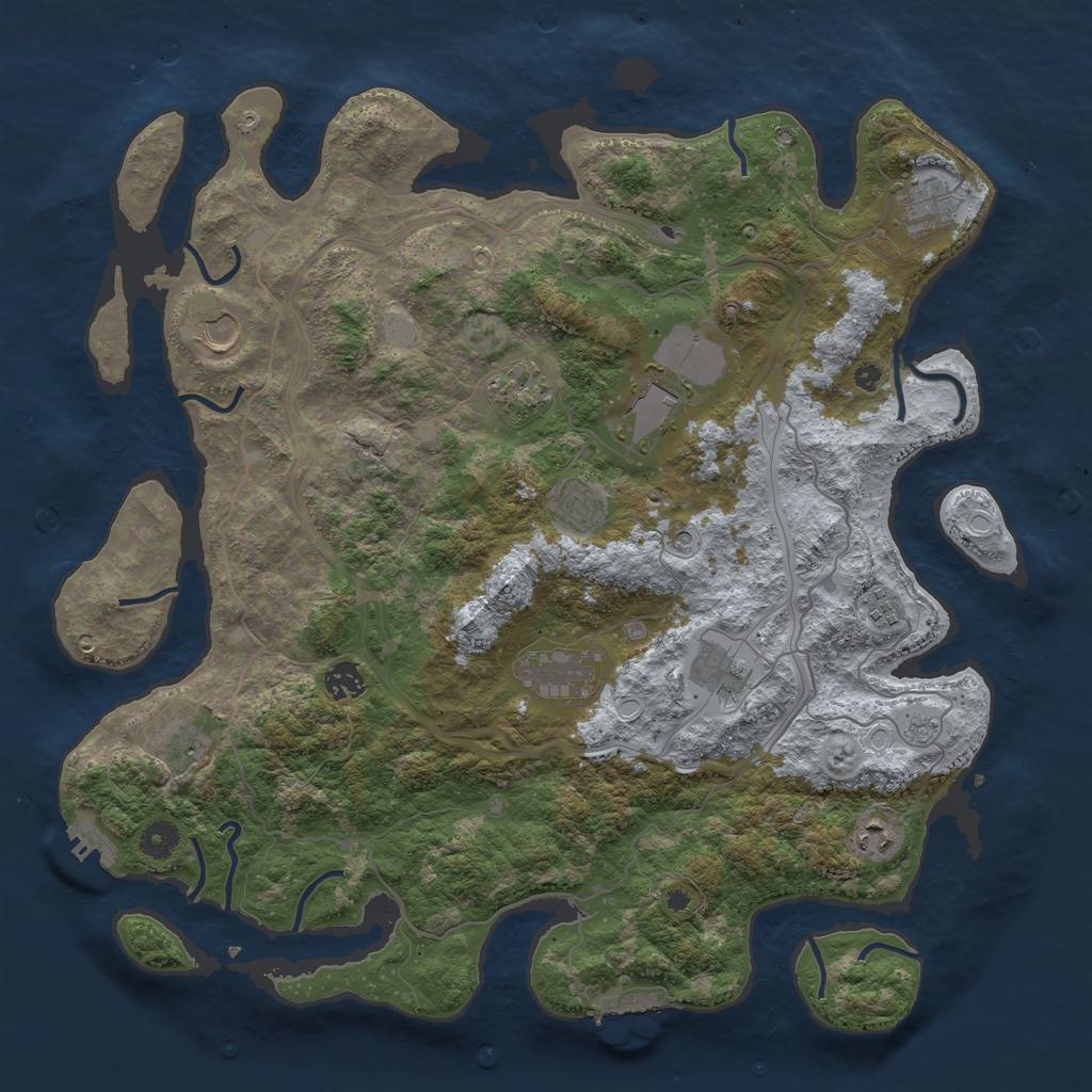 Rust Map: Procedural Map, Size: 4250, Seed: 450870802, 18 Monuments