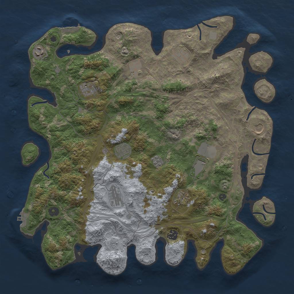 Rust Map: Procedural Map, Size: 4250, Seed: 90223, 18 Monuments