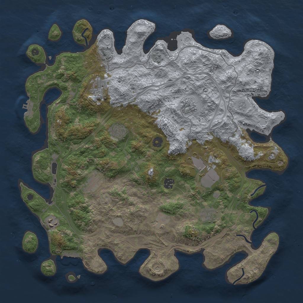 Rust Map: Procedural Map, Size: 4250, Seed: 1542186816, 17 Monuments