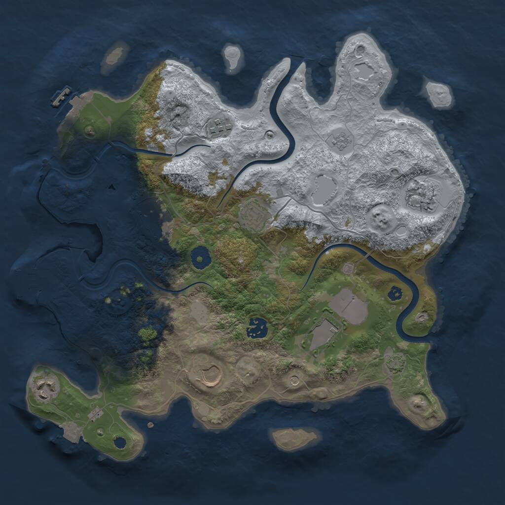 Rust Map: Procedural Map, Size: 3500, Seed: 2919, 14 Monuments
