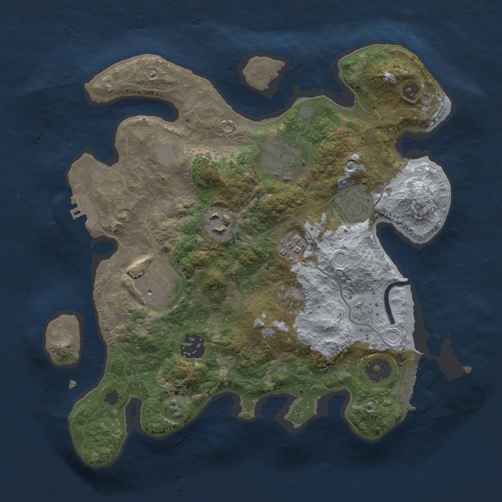 Rust Map: Procedural Map, Size: 3000, Seed: 1999122, 12 Monuments