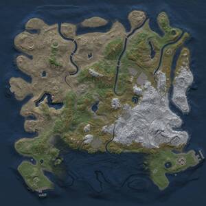 Thumbnail Rust Map: Procedural Map, Size: 4500, Seed: 323477654, 15 Monuments