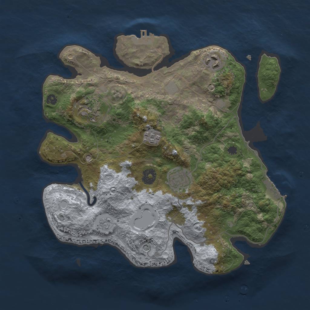 Rust Map: Procedural Map, Size: 3000, Seed: 1792718278, 11 Monuments