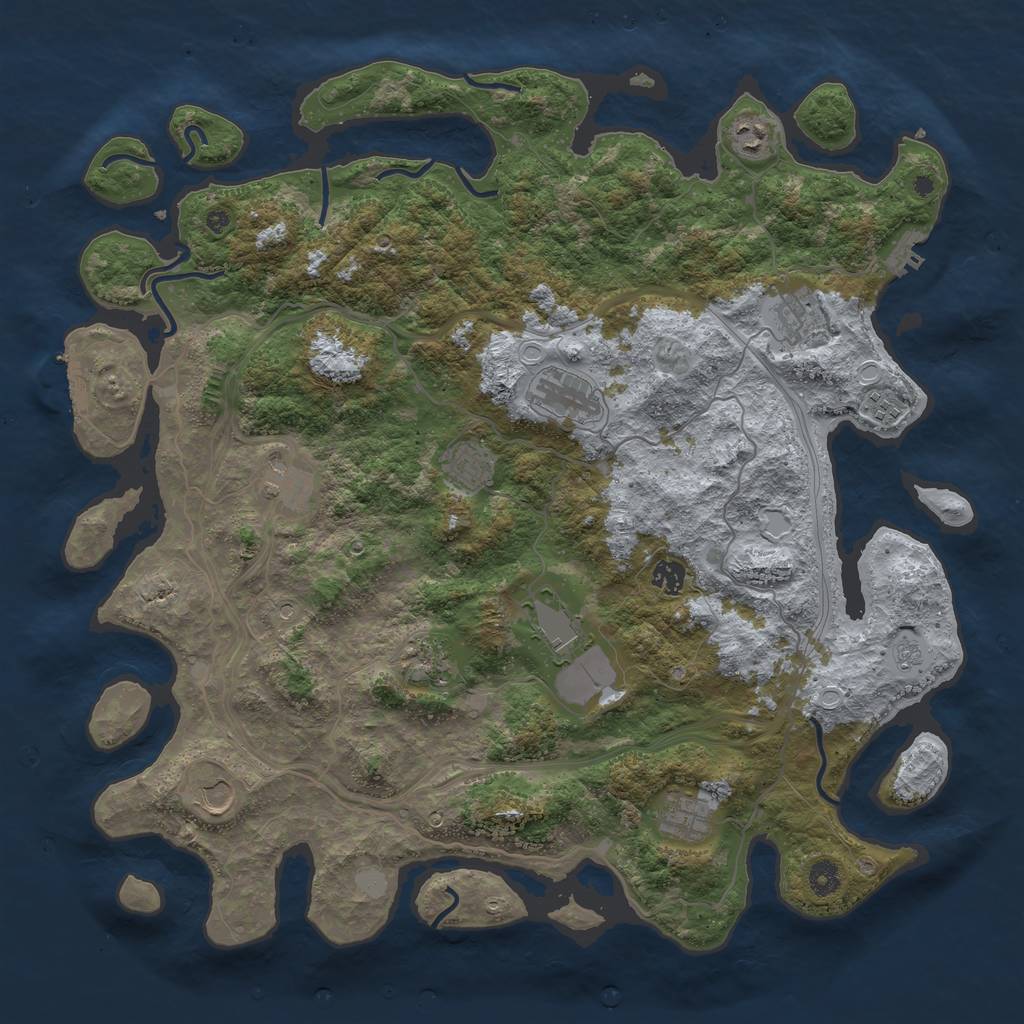 Rust Map: Procedural Map, Size: 4500, Seed: 430233821, 18 Monuments