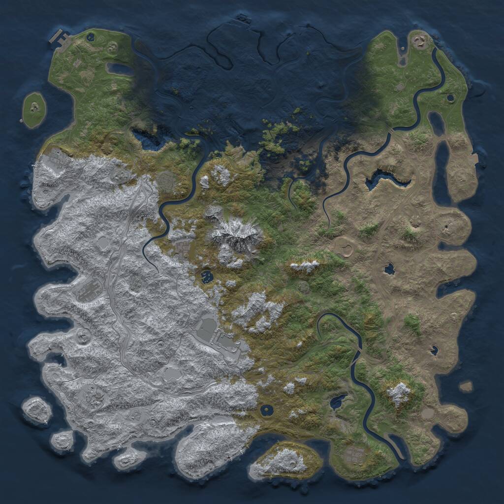 Rust Map: Procedural Map, Size: 6000, Seed: 255374687, 17 Monuments