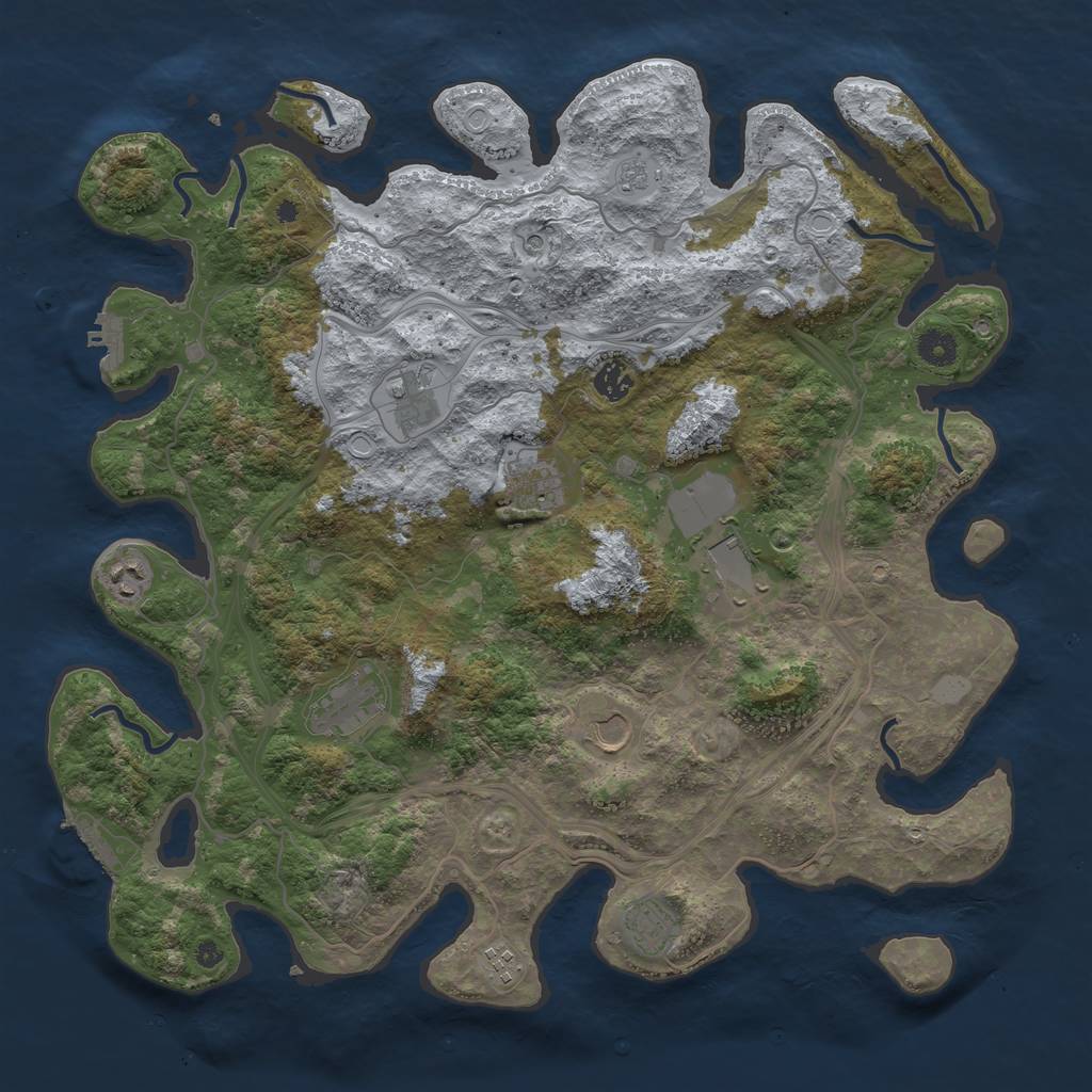 Rust Map: Procedural Map, Size: 4250, Seed: 778153255, 16 Monuments