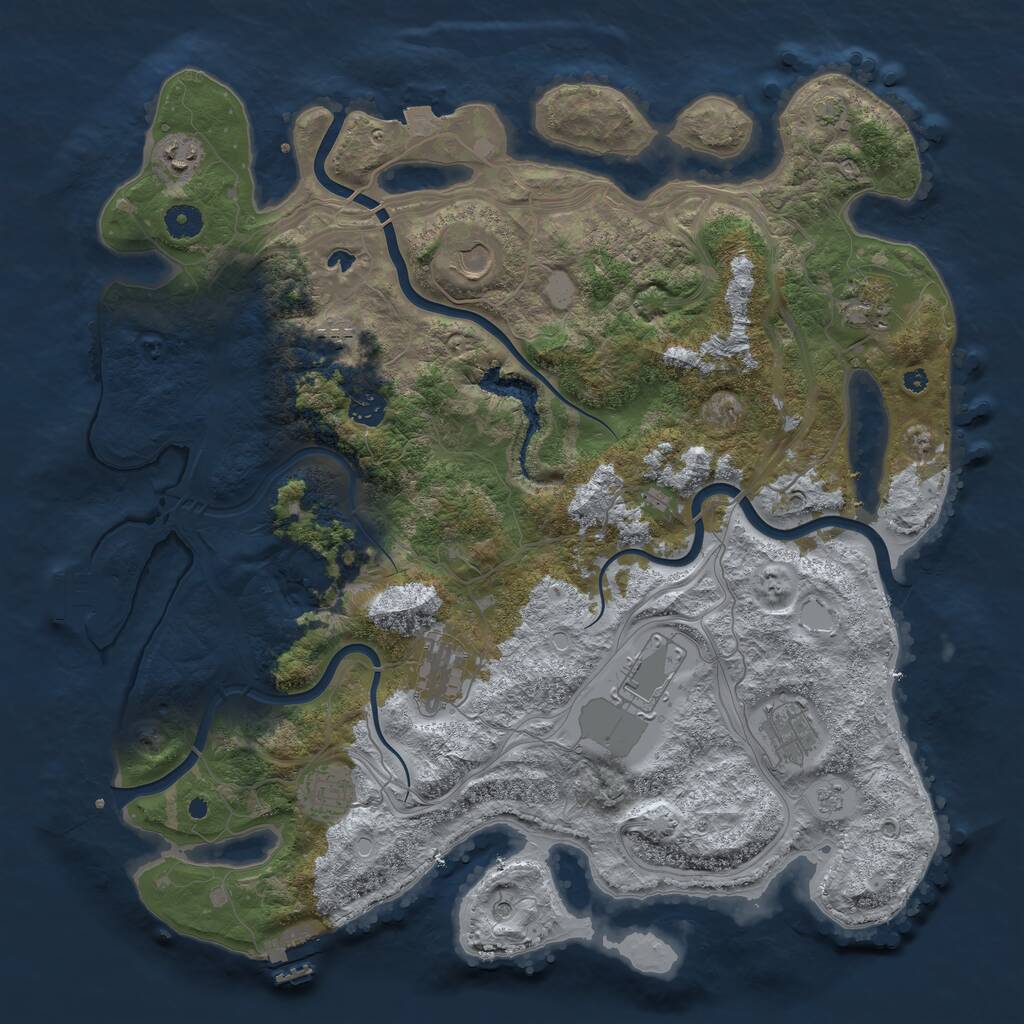 Rust Map: Procedural Map, Size: 4250, Seed: 127755045, 15 Monuments