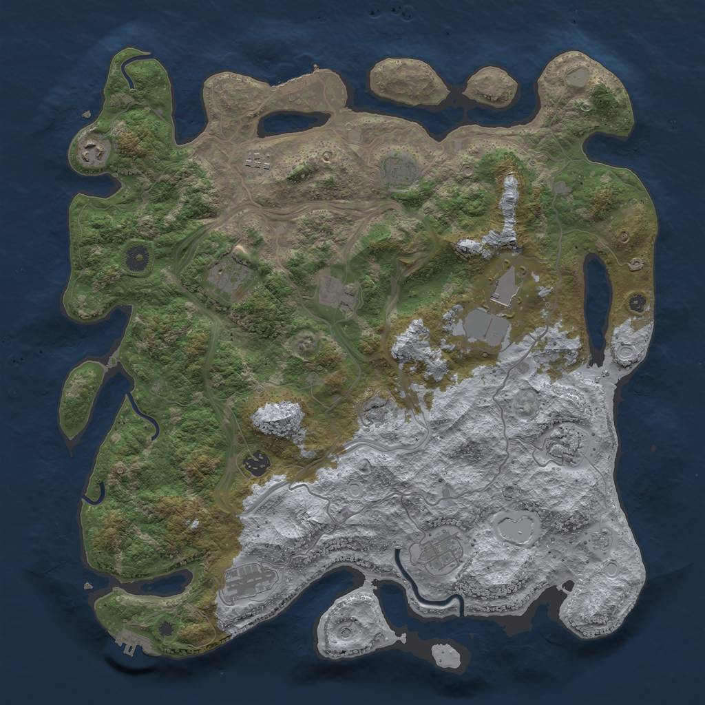 Rust Map: Procedural Map, Size: 4250, Seed: 127755045, 17 Monuments