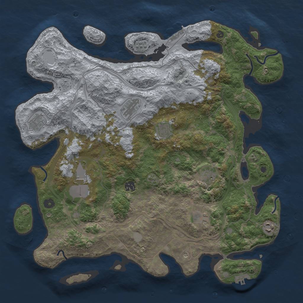Rust Map: Procedural Map, Size: 4250, Seed: 30753, 16 Monuments