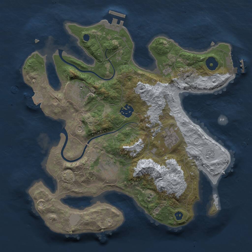 Rust Map: Procedural Map, Size: 3000, Seed: 268910823, 10 Monuments