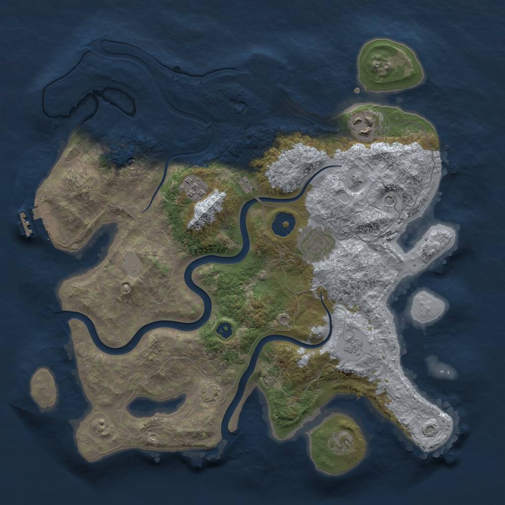 Rust Map: Procedural Map, Size: 3200, Seed: 13838, 9 Monuments