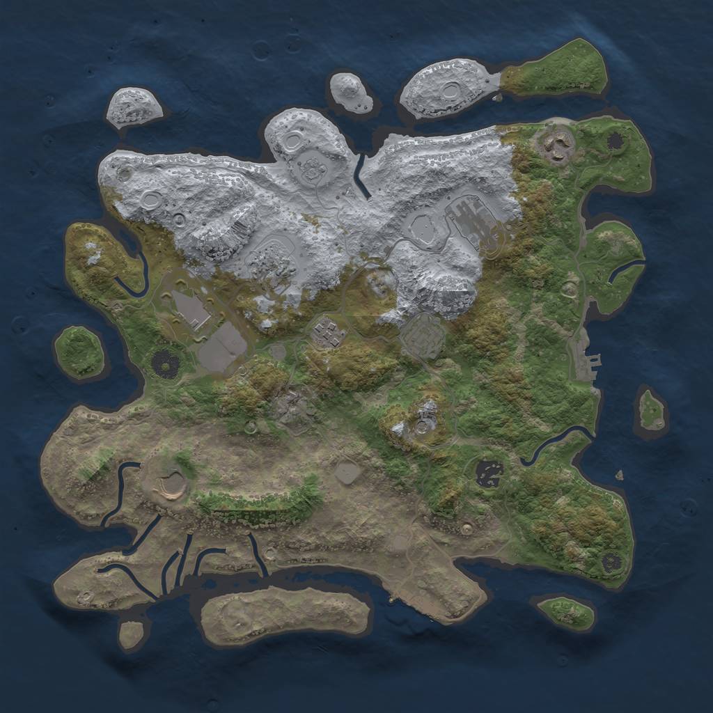 Rust Map: Procedural Map, Size: 3750, Seed: 97944136, 15 Monuments