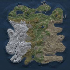 Thumbnail Rust Map: Procedural Map, Size: 3500, Seed: 1275618805, 15 Monuments