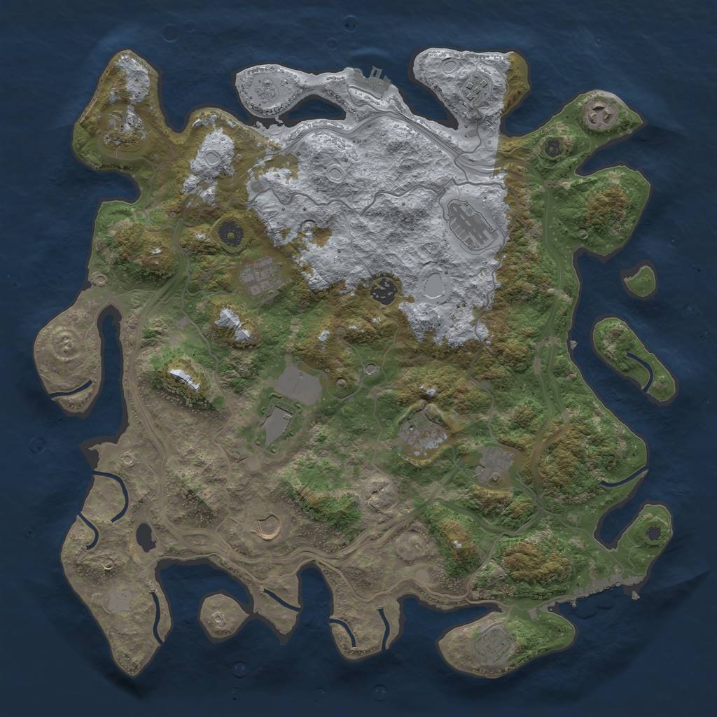 Rust Map: Procedural Map, Size: 4250, Seed: 529029620, 18 Monuments