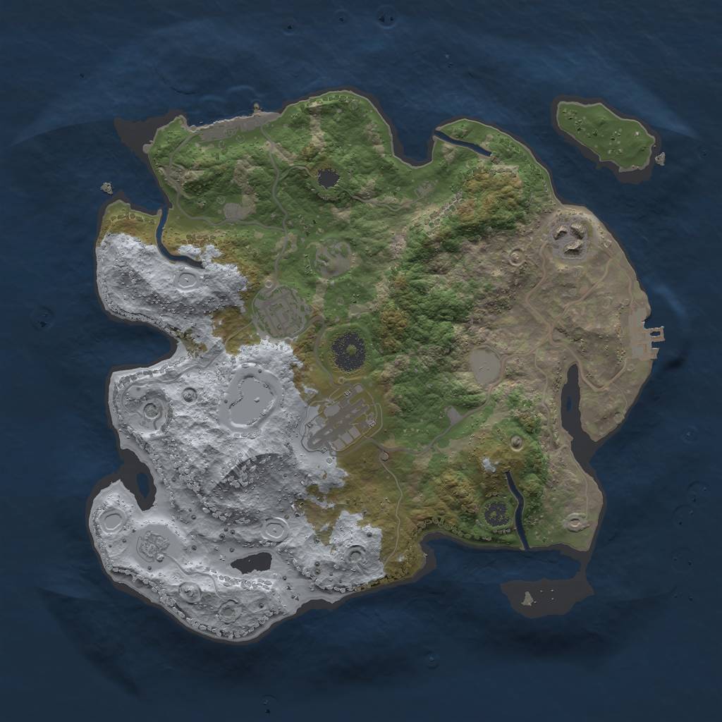 Rust Map: Procedural Map, Size: 3000, Seed: 1090, 10 Monuments