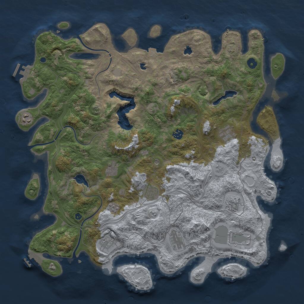 Rust Map: Procedural Map, Size: 4500, Seed: 1577538946, 16 Monuments