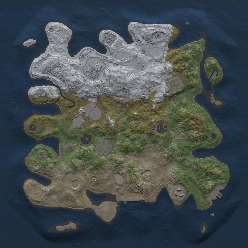 Rust Map: Procedural Map, Size: 3500, Seed: 1147656644, 15 Monuments