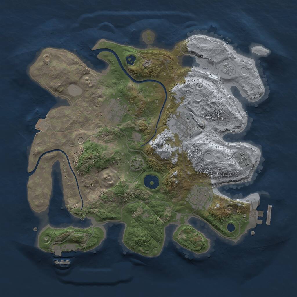 Rust Map: Procedural Map, Size: 3000, Seed: 8593210, 10 Monuments