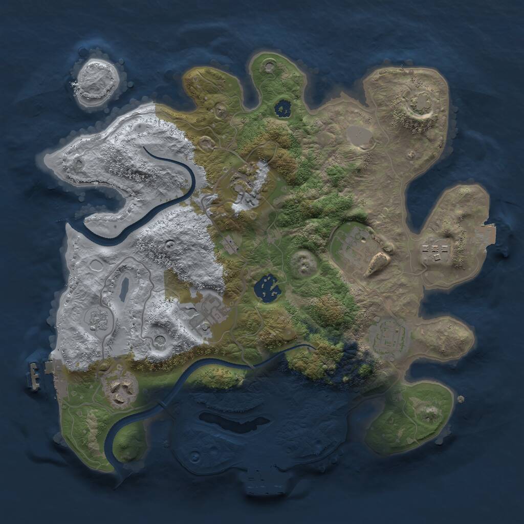 Rust Map: Procedural Map, Size: 3000, Seed: 1306577757, 13 Monuments