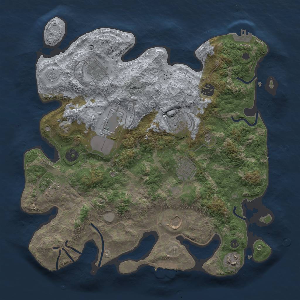 Rust Map: Procedural Map, Size: 3500, Seed: 771116889, 15 Monuments