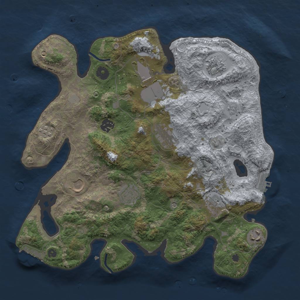 Rust Map: Procedural Map, Size: 3500, Seed: 185241767, 16 Monuments